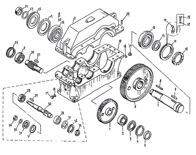 Циліндричний редуктор Ц2У складальний креслення
