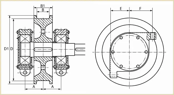 колесо крановое к2р 1000х170 в сборе