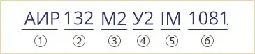 розшифровка маркування електродвигуна АИР 132 М2 У2 АИР 132 М2 У3 IM1081