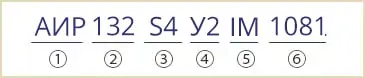 розшифровка маркування АИР132S4У2 АИР132S4У3 IM1081