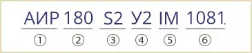 розшифровка маркування електродвигуна АИР 180 S2 У2 АИР 180 S2 У3 IM1081