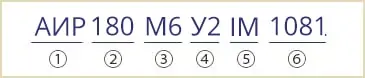 розшифровка маркування АИР180M6У2 АИР 180M6 У3 IM1081