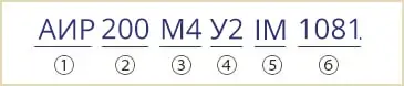 розшифровка маркування АИР 200 М4 У2 АИР 200 М4 У3 IM1081