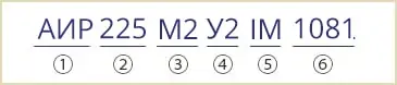 расшифровка маркировки АИР225М2У2 АИР225М2У3 IM1081