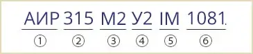 расшифровка маркировки АИР315М2У2 АИР315М2У3 IM1081