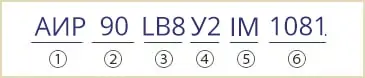 розшифровка маркування електродвигуна АИР90LB8У2 АИР90LB8У3 IM1081