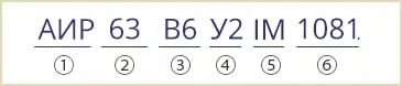 расшифровка маркировки АИР63В6У2 АИР63В6У3 IM1081