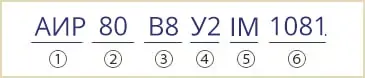 расшифровка маркировки АИР80В8У2 АИР 80 В8 У3 IM1081