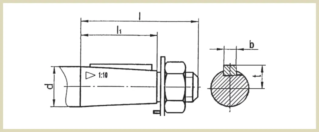 Конический выходной вал лифтового редуктора лебедки РГЛ-180