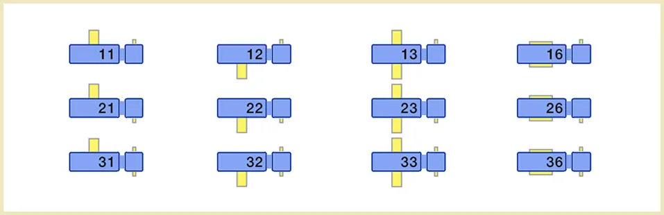 Варианты сборки двухступенчатых червячных редукторов Ч2