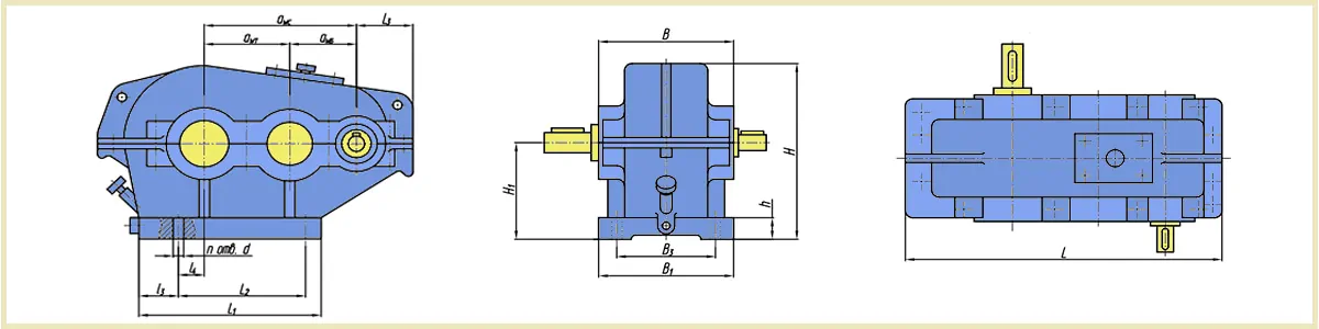Размеры и чертеж редуктора ЦДНД-400