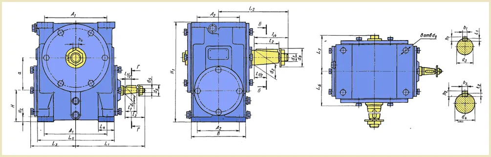 Размеры и чертеж редуктора ЧГ