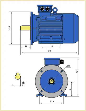 Креслення багатошвидкісного електродвигуна АИР100L6/4