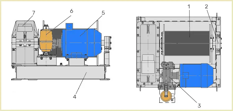 Улаштування лебідки креслення