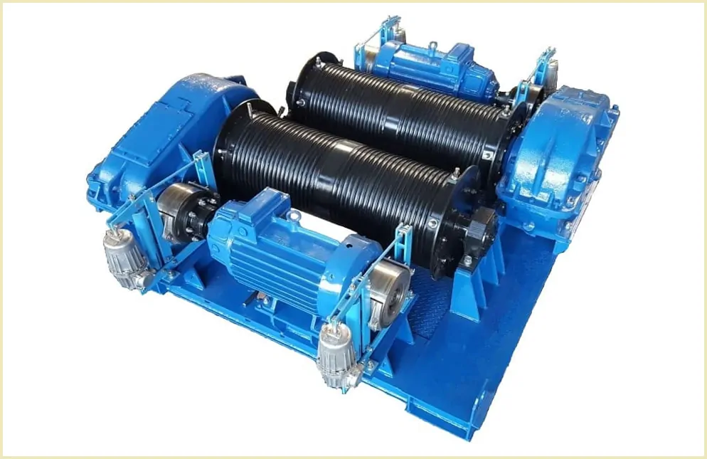 Вантажний крановий візок з двома барабанами 32 50 80 100 тонн