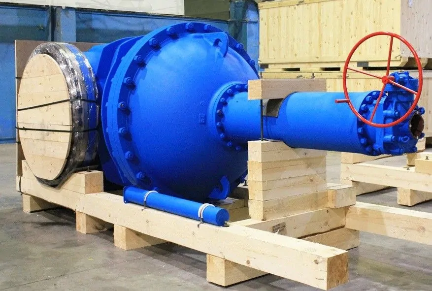 Засувка ДУ1400 фланцева клинова чавунна для води не електрифікована з редуктором фото