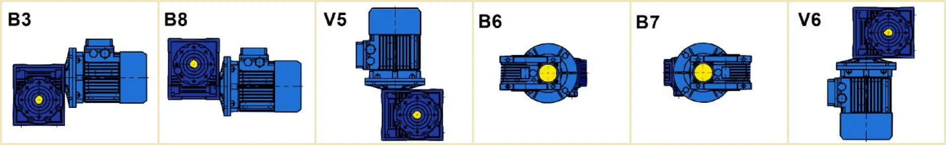 Варіанти та схеми зборки редукторів NMRV NRV RV