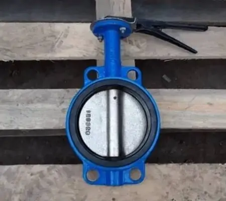 Засувка сталева батерфляй дискова з ручним керуванням