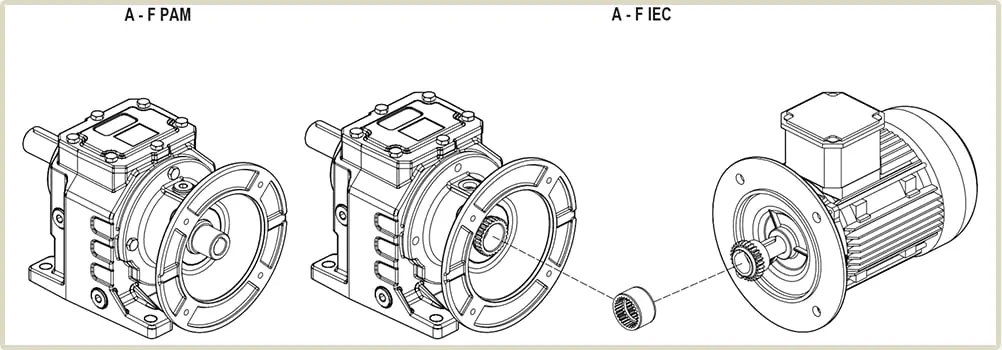 варианты крепления электродвигателя