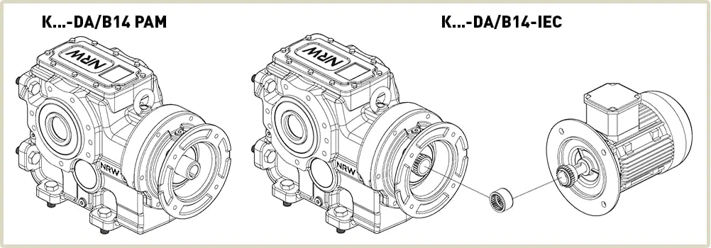 варианты крепления электродвигателя