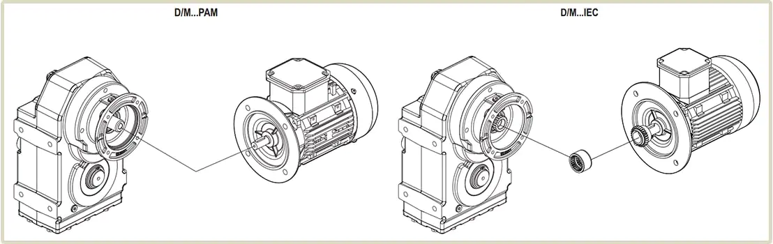 варианты крепления электродвигателя