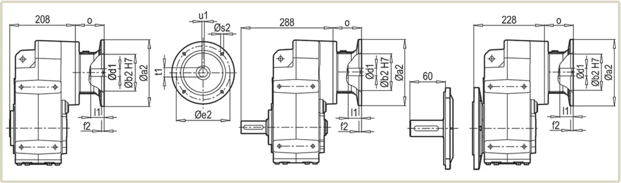 Присоединительные размеры фланца под электродвигатель