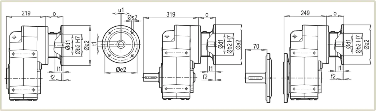 Присоединительные размеры фланца под электродвигатель