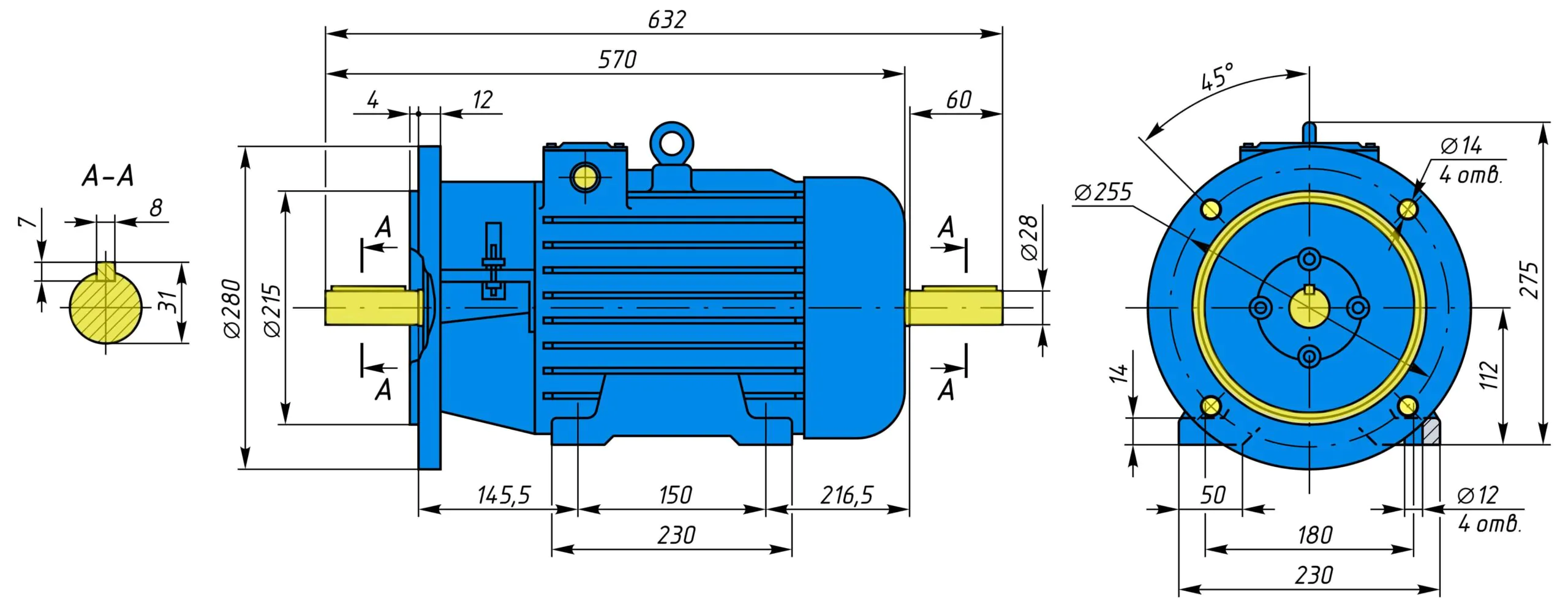 Креслення та розміри MTH 011-6 з фланцем