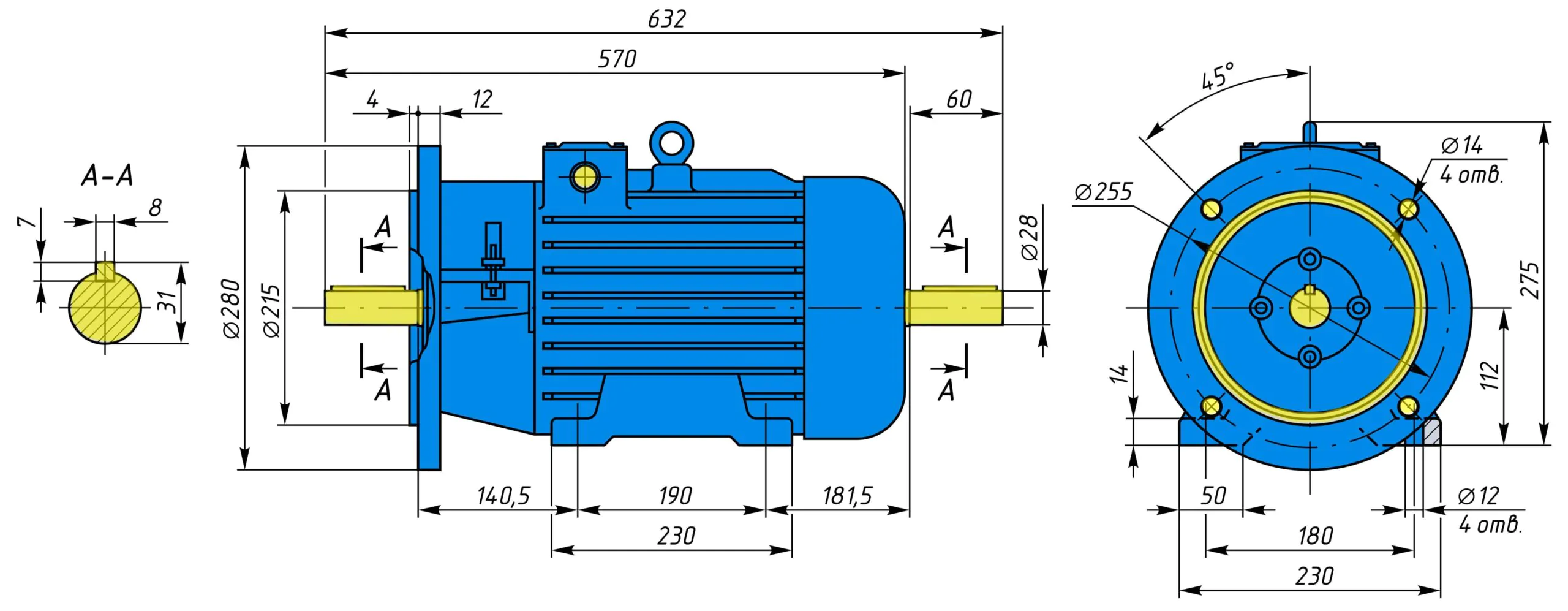 Креслення та розміри MTH 311-6 з фланцем