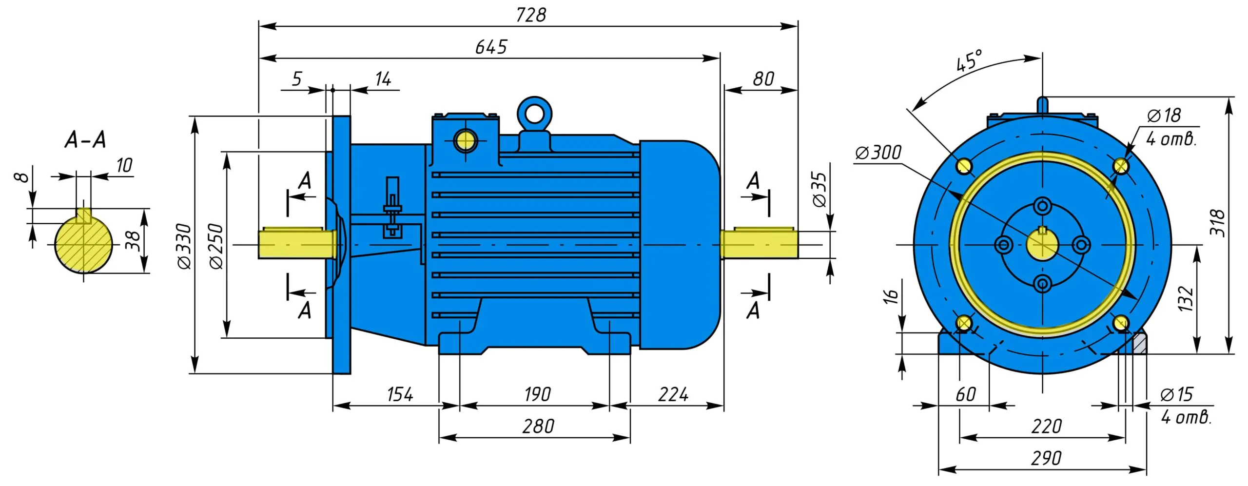 Креслення і розміри MTH 111-6 з фланцем