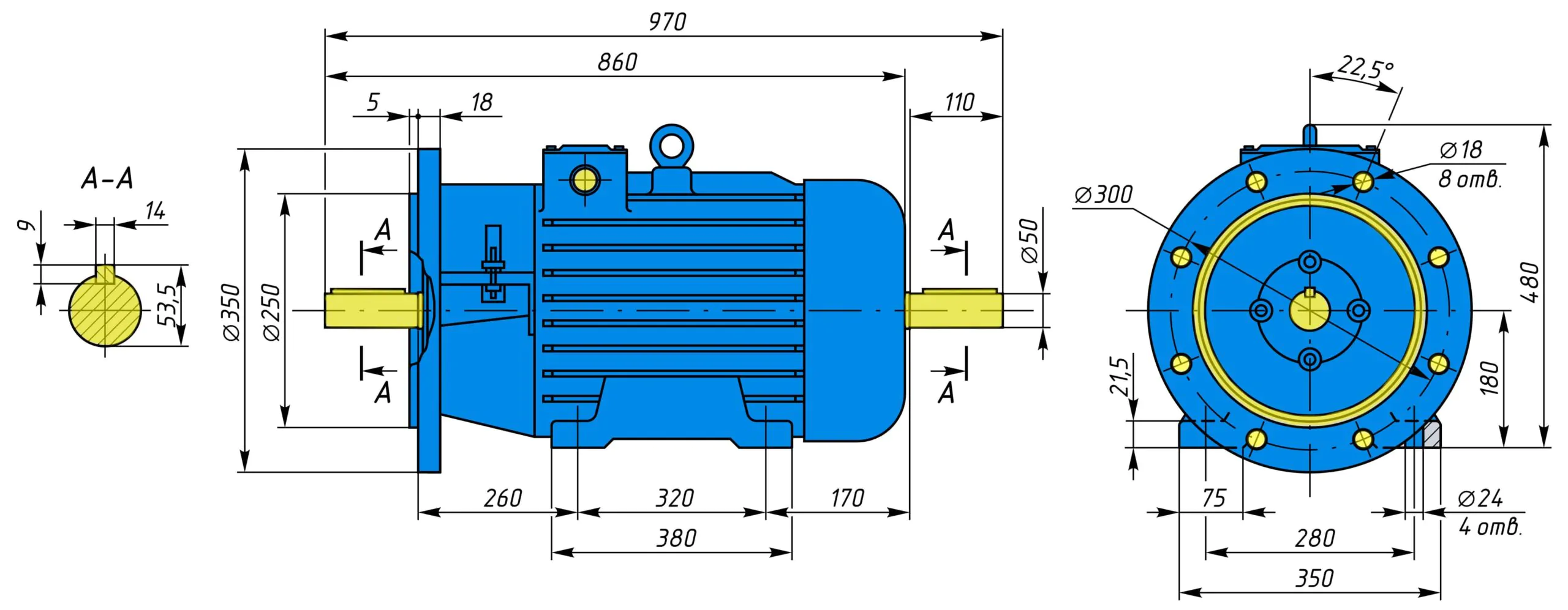 Креслення та розміри MTH 312-8 з фланцем