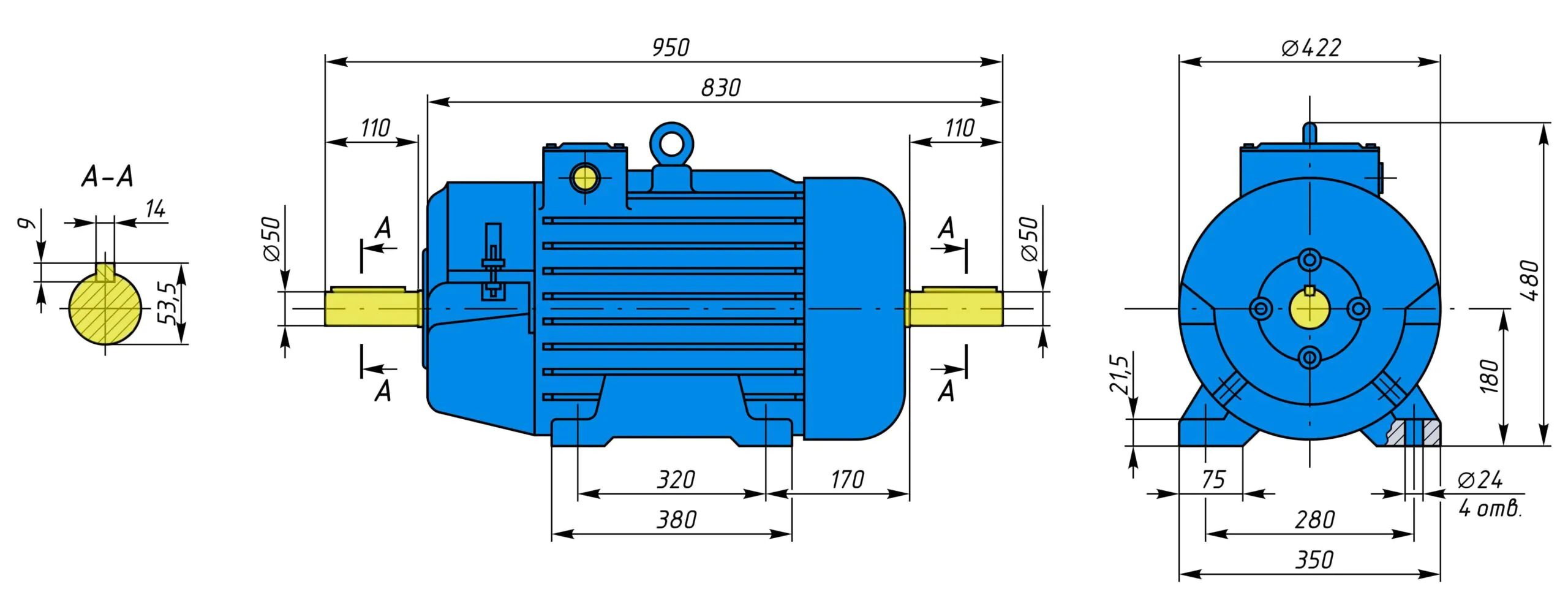 Креслення та розміри MTF 312-8 11 710 на лапах