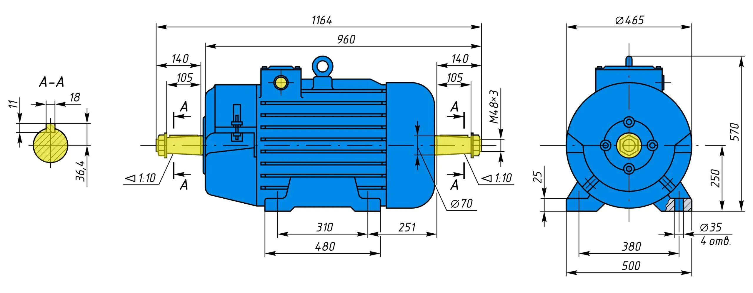 Креслення та розміри MTF 511-8 30 715 на лапах
