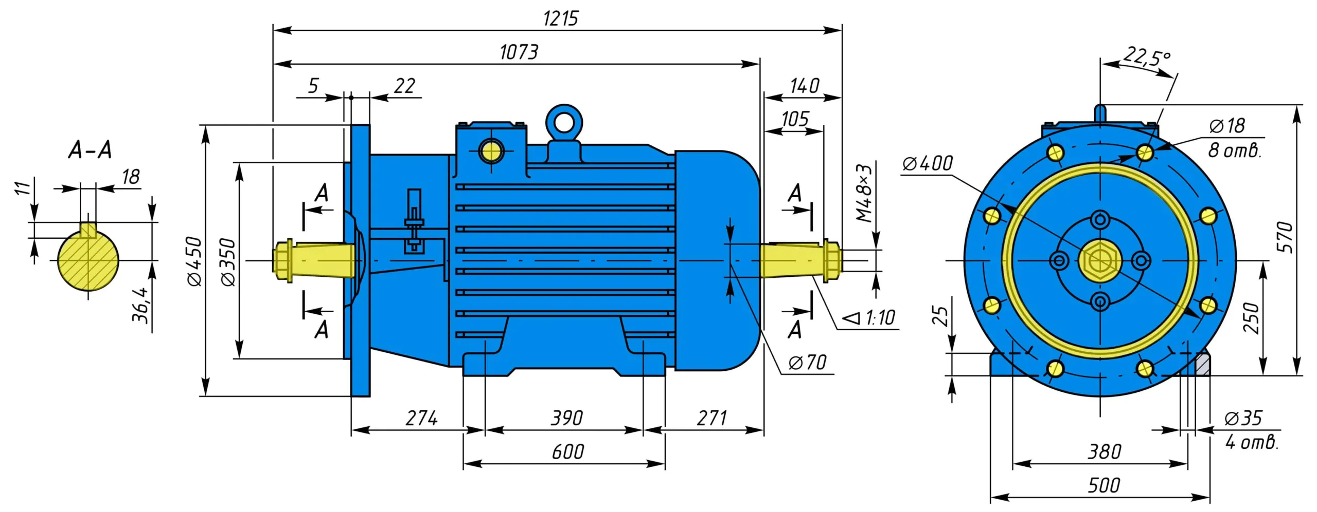 Креслення та розміри MTH 512-6 з фланцем
