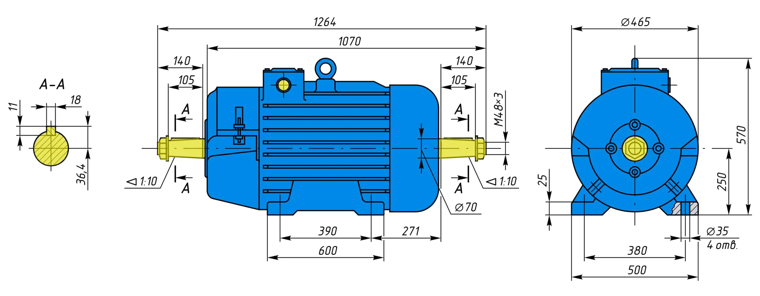 Креслення та розміри MTF 512-6 55 955 на лапах